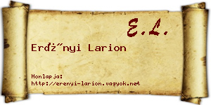 Erényi Larion névjegykártya